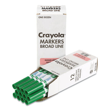 Crayola® Broad Line Washable Markers, Broad Bullet Tip, Green, 12-box freeshipping - TVN Wholesale